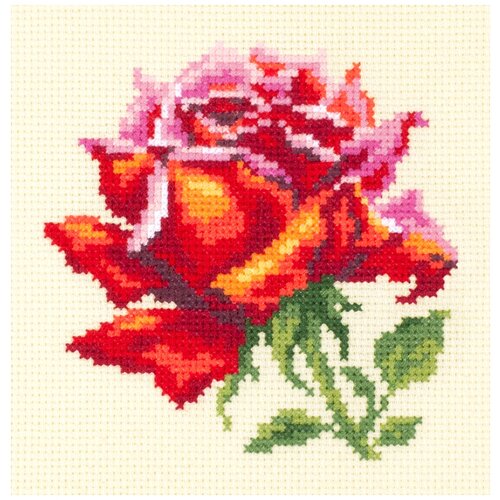 фото Чудесная игла набор для вышивания красная роза, 11 x 11 см (150-003)