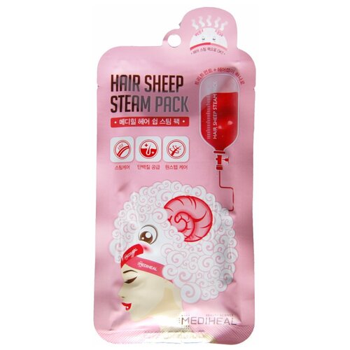 Купить MEDIHEAL Маска-шапочка для волос с парниковым эффектом Hair Sheep Steam Pack, 40 г