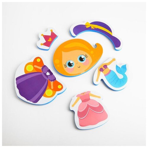 фото Набор игрушек для ванны «принцесса»: пазлы-наклейки из eva, 6 элементов крошка я
