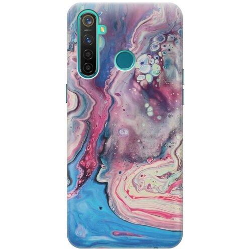 фото Cиликоновый чехол на realme 5 pro / рилми 5 про с принтом "разноцветный мрамор" gosso
