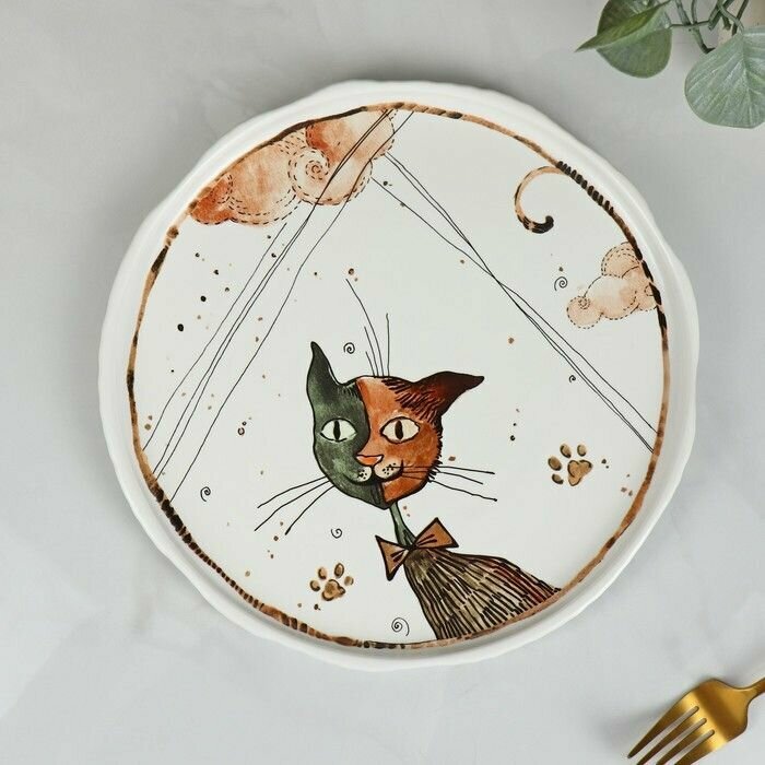 Тарелка обеденная Коты-аристократы, диаметр 26,5 см 1 тарелка