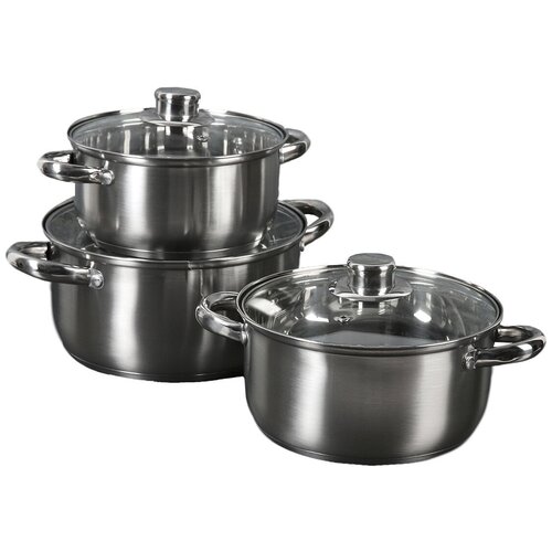 фото Набор кастрюль доляна гретте 4097388, 6 пр. серебристый