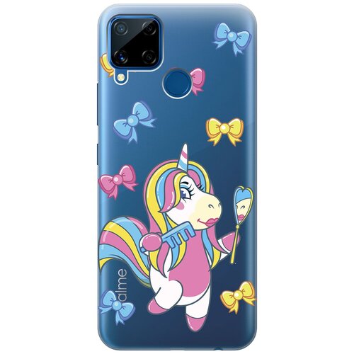 Силиконовый чехол с принтом Lady Unicorn для realme C15 / C25 / Рилми С15 / С25 силиконовый чехол на realme c15 c25 рилми с15 с25 с 3d принтом swan swim ring прозрачный