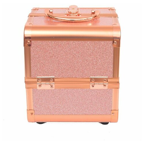 Бьюти-кейс OKIRO, 18.5х21х18.5 см, розовый шкатулка для ювелирных украшений из искусственной кожи с 2 ящиками женский органайзер для косметики и хранения косметики дорожные витрины
