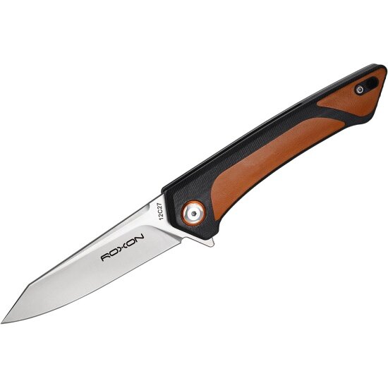 Нож складной Roxon K2, Sandvik Steel 12C27, коричневый, K2-12C27-BR