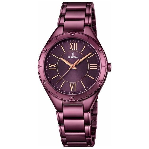 Наручные часы FESTINA, фиолетовый наручные часы festina f16942 2 женские кварцевые водонепроницаемые золотой