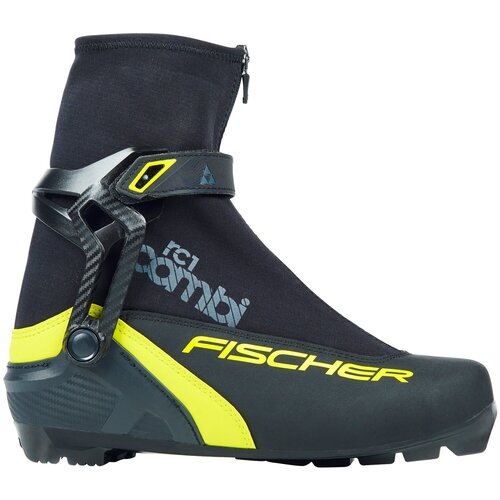 Лыжные ботинки Fischer RC1 Combi 2019-2020, р.44, черный/желтый детские лыжные ботинки fischer combi jr 2020 2021 р 41 черный салатовый