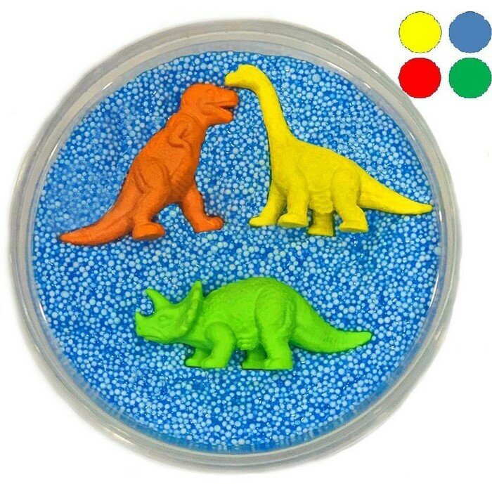 Престиж Шариковый пластилин «Dino 3», 3 фигурки динозавриков внутри, микс