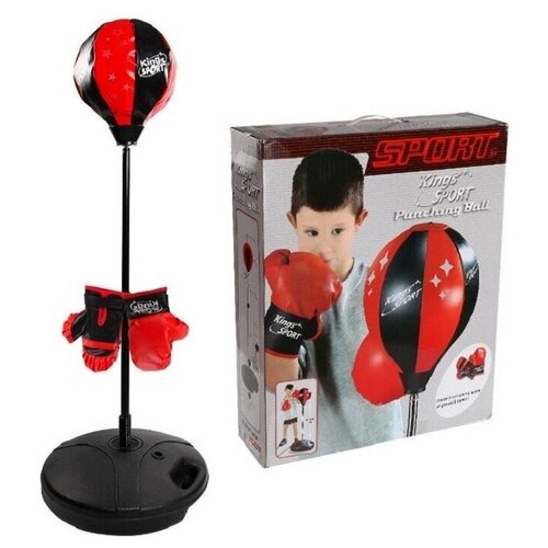 фото Детский боксерский набор king sport 143881/1, стойка груша с перчатками, высота 80 - 110 см, 48х37х8 см kings sport