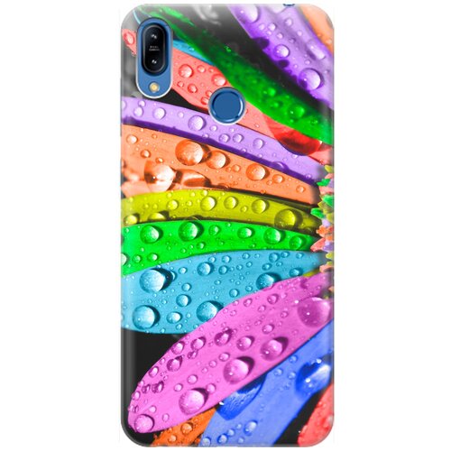 фото Силиконовый чехол на asus zenfone max (m2) zb633kl / асус зенфон макс м2 с принтом "разноцветные листья в каплях" gosso