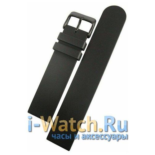 Ремешок Bonetto Cinturini, фактура матовая, гладкая, размер 20/18 M, черный