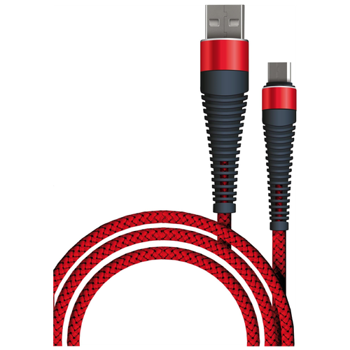 Кабель USB - microUSB BORASCO Fishbone (50183) 1 м, красный кабель borasco 50183 fishbone micro usb красный 1 м 3a