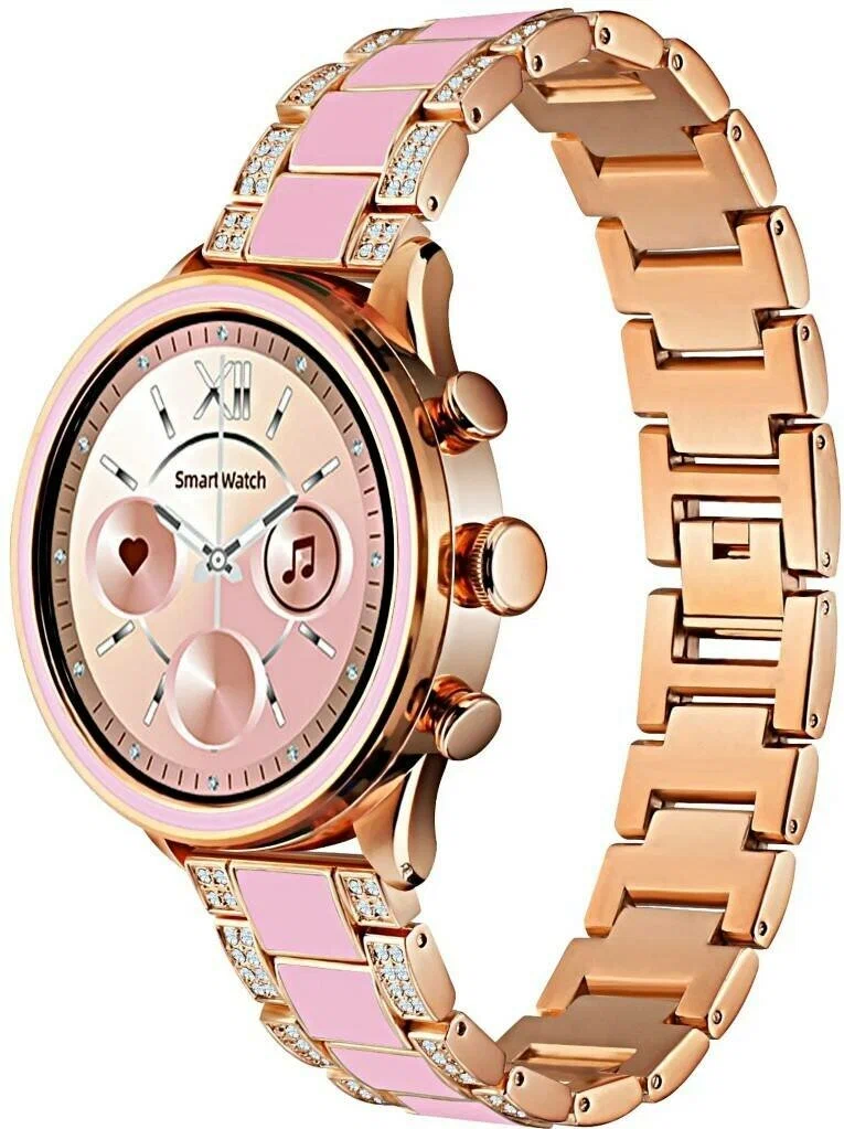 Смарт часы женские круглые спортивные / Smart watch (STANLI-VSD364gen11 Gold PINk)