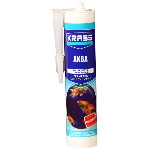 Герметик силиконовый KRASS для аквариумов (Аква) Бесцветный 300мл герметик силиконовый profilux lbs620wh для кухни и аквариумов 300мл белый