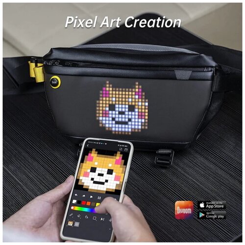 фото Сумка-слинг divoom pixoo sling bag with led display black