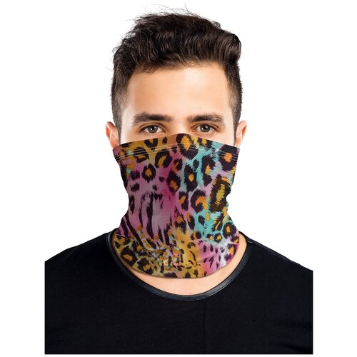 фото Универсальный бафф маска "яркий леопард" joyarty