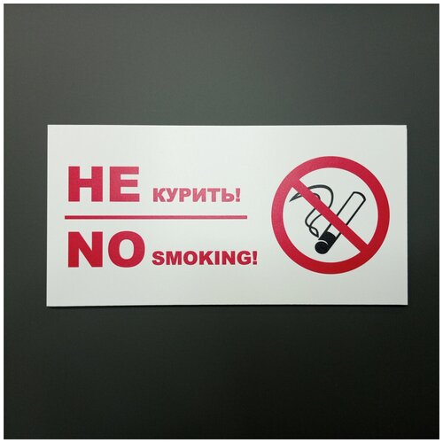 Табличка "Не курить" (20 х 10 см, ПВХ 2 мм)