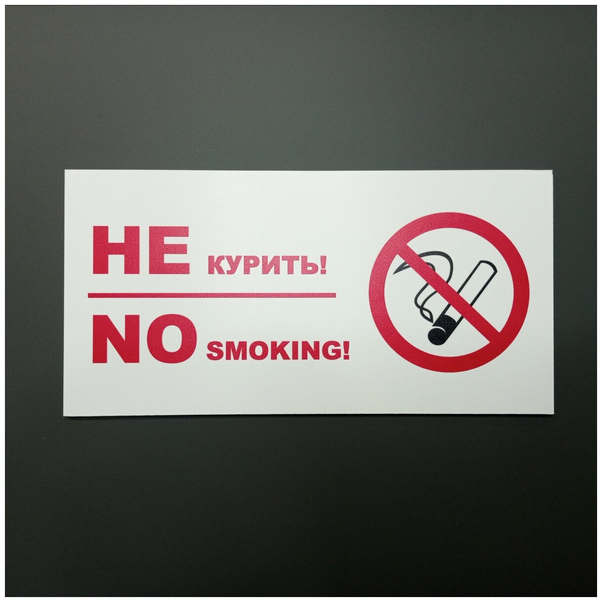 Табличка "Не курить" (20 х 10 см ПВХ 2 мм)