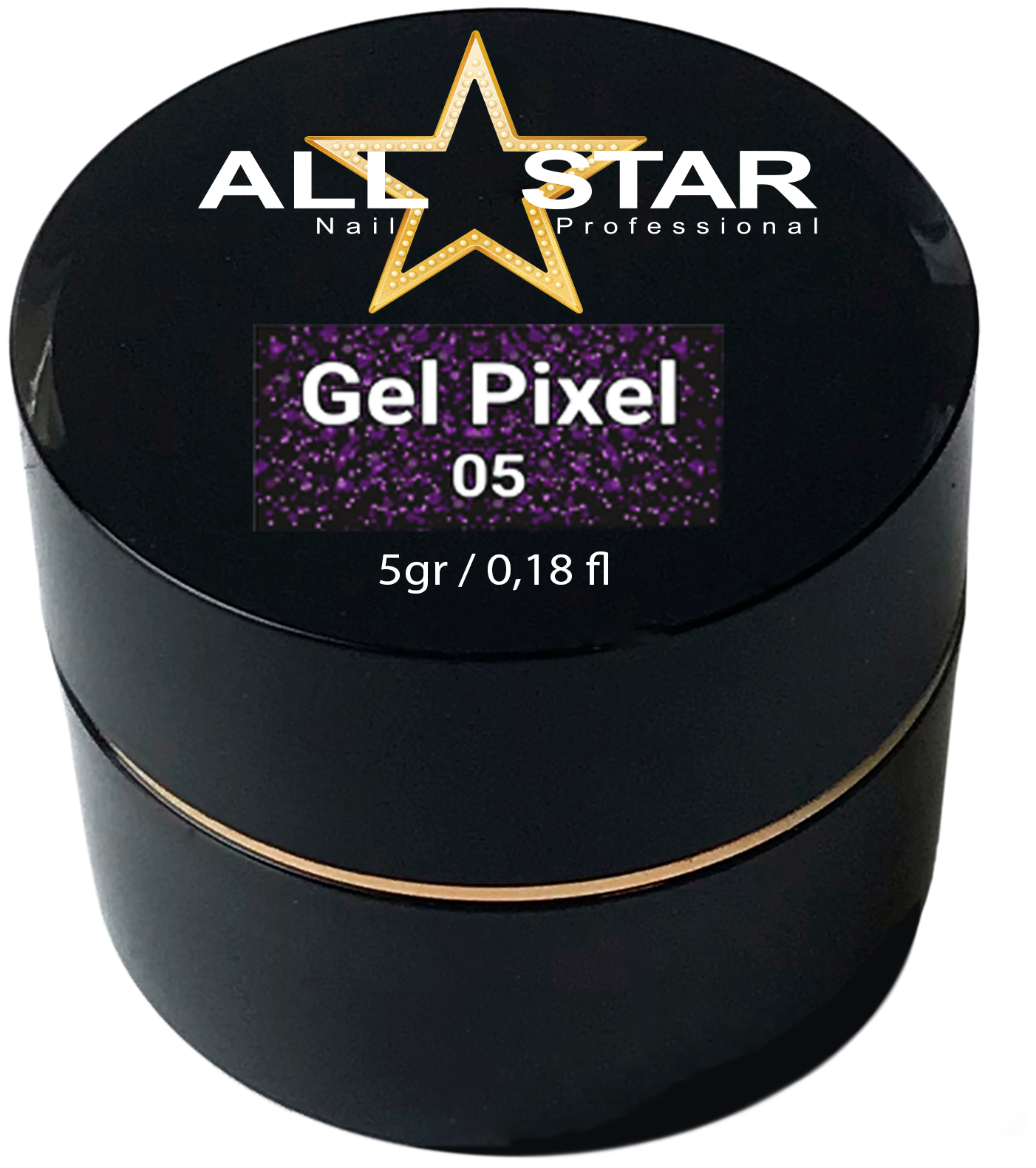 Глиттер-гель Gel Pixel All Star №05 (Фиолетовый), 5 г