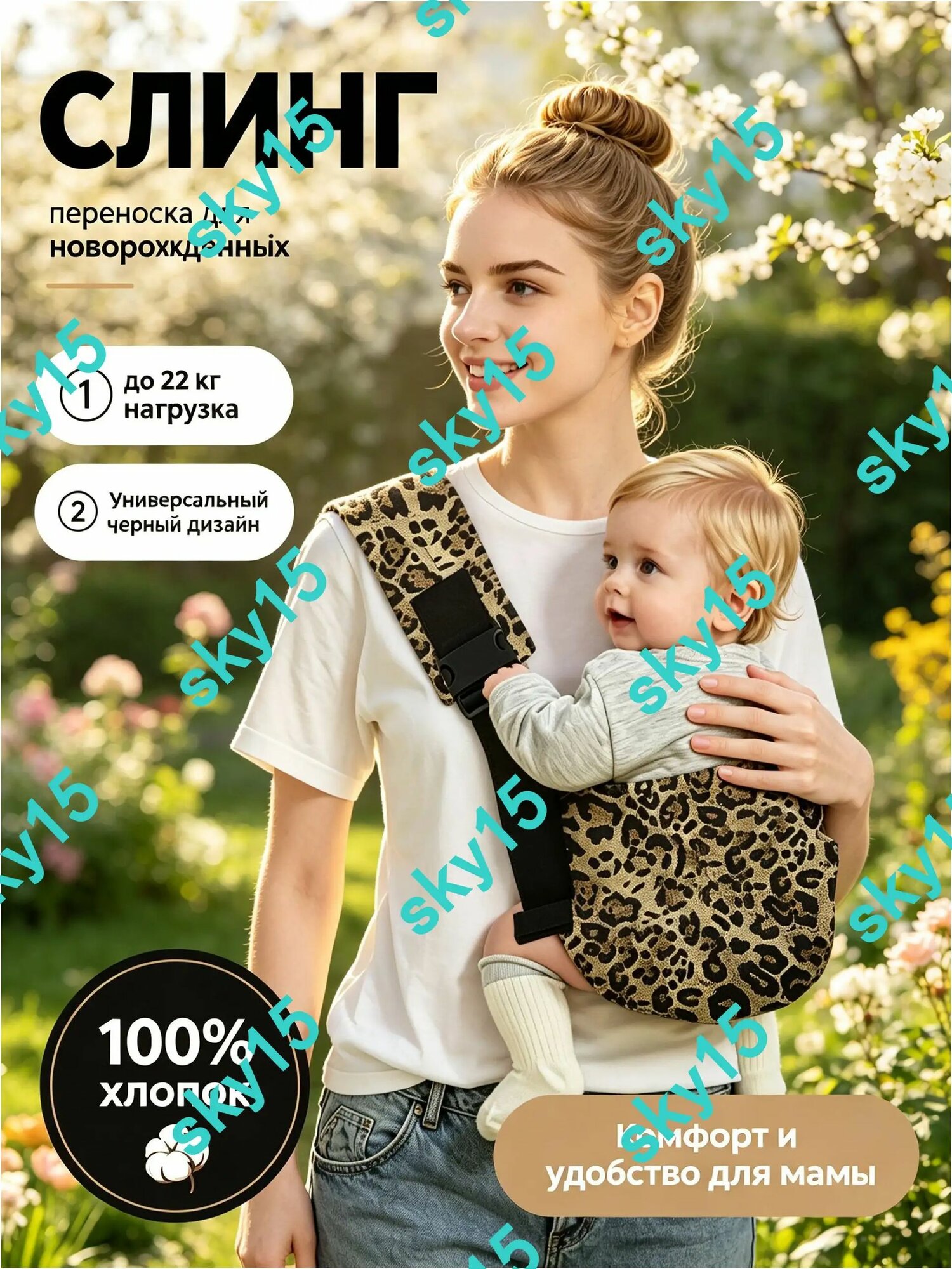 Рюкзак-слинг для новорожденных всесезонный коричневый с ориентацией лицом к себе для прогулок и путешествий
