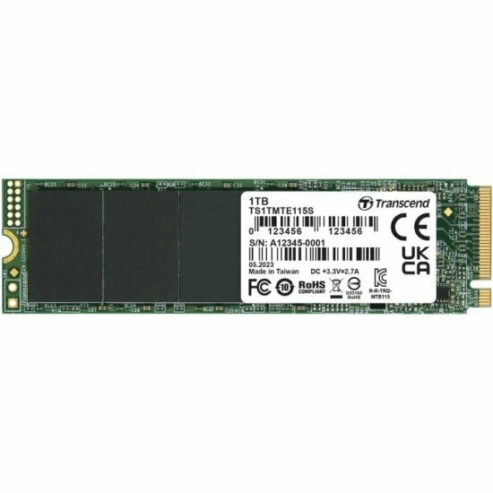 Накопитель Transcend SSD M.2 1TB MTE115S PCIe 3.0 x4 (TS1TMTE115S)