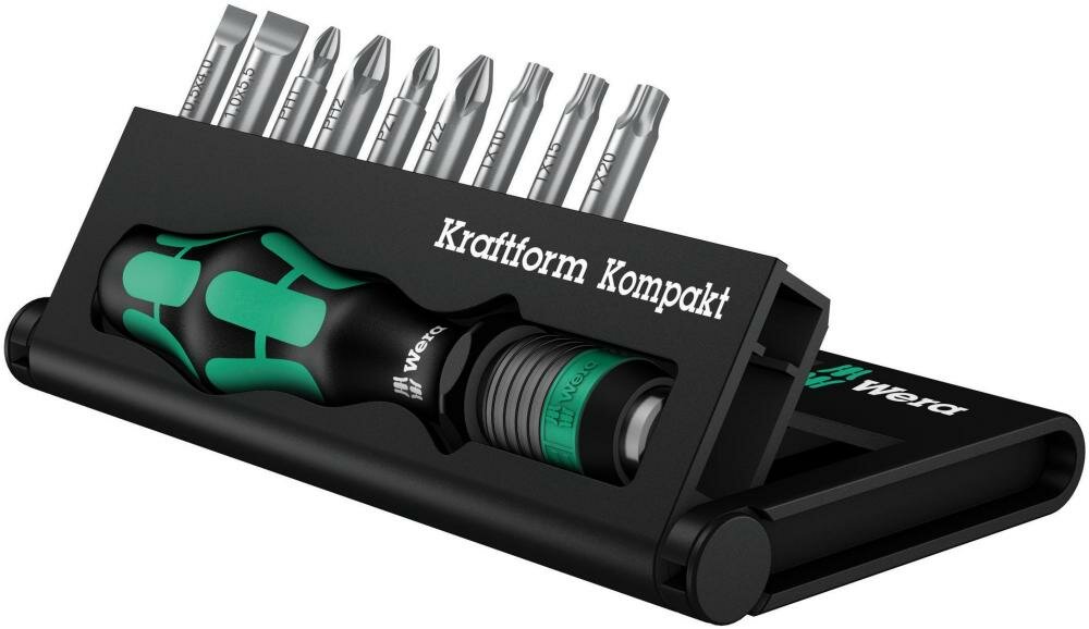 Kraftform Kompakt 10 набор бит с отвёрткой-битодержателем, 10 пр. Wera WE-056653