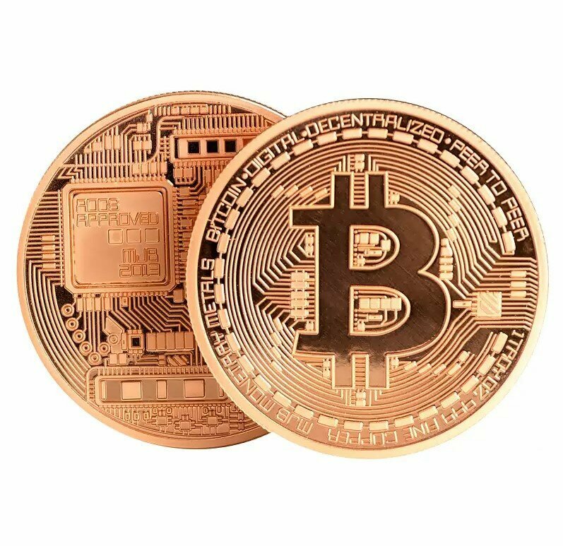 Монета сувенирная коллекционная Биткоин Bitcoin криптовалюта 1 шт в кейсе — фото 1