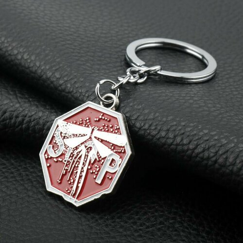 Брелок, красный, серебряный