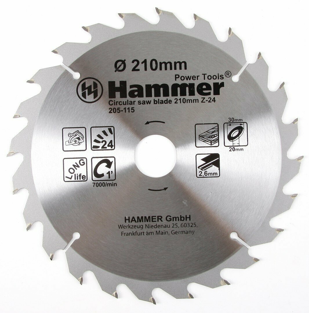 Пильный диск Hammer Flex 205-115 CSB WD 210х30 мм