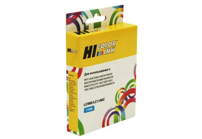 Картридж Hi-Black LC1100C/LC980C для Brother DCP-145C/195C/MFC-165C/MFC-250C, C, голубой