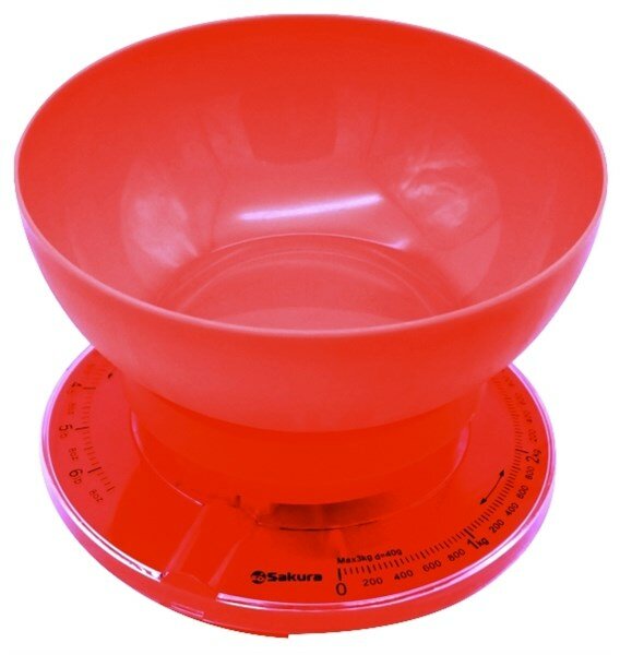 Весы кухонные Sakura SA-6008 красный