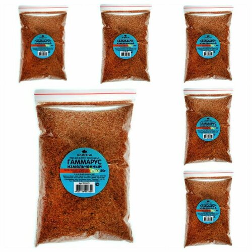 HOMEFISH Корм для рыб, гаммарус, измельченный, 80 г, 6 шт