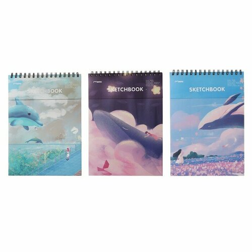 Скетчбук 30 листов для пастели жетская обложка плотность 130 гр микс 21х29см 946₽