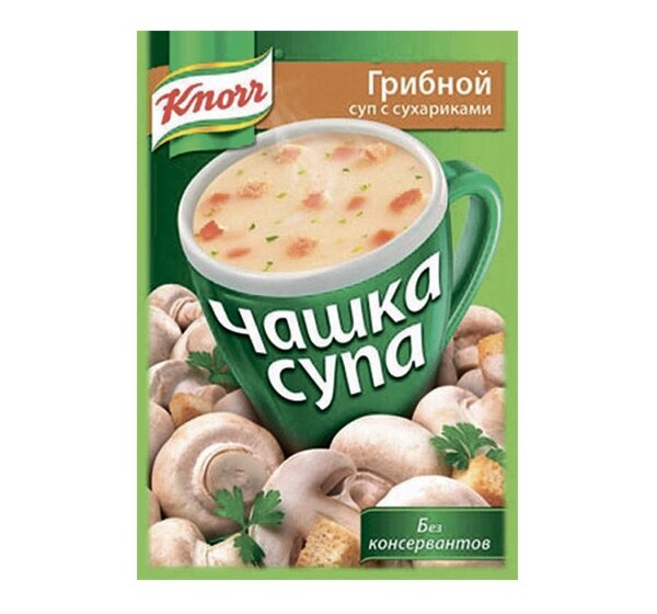 Суп быстрого приготовления Knorr Чашка супа грибной с сухариками