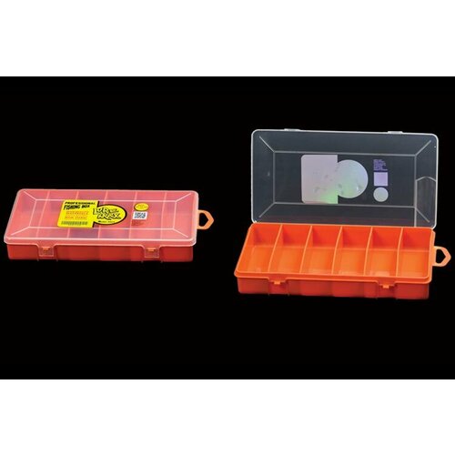коробка для воблеров пластик 10 секций Коробка Lure Max 5024 (оранжевая) 20.9 х 11.8 х 3.5см, 6 отдел.