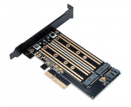 Адаптер PCI-E для SSD M2 Gembird MF-PCIE-NVME-SATA