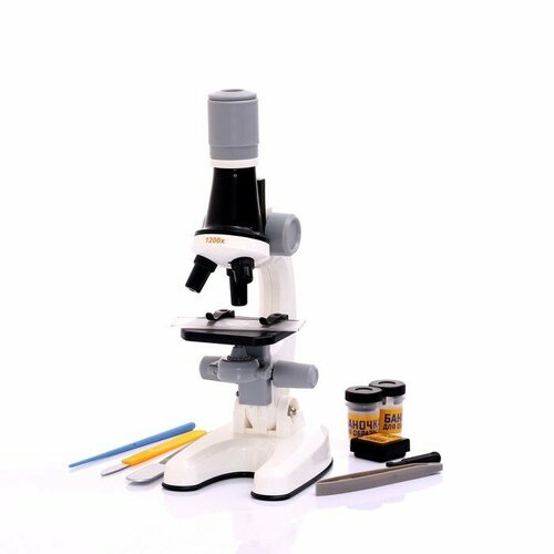 Микроскоп детский Sima-land Юный ботаник кратность х100, х400, х1200, подсветка (1012)