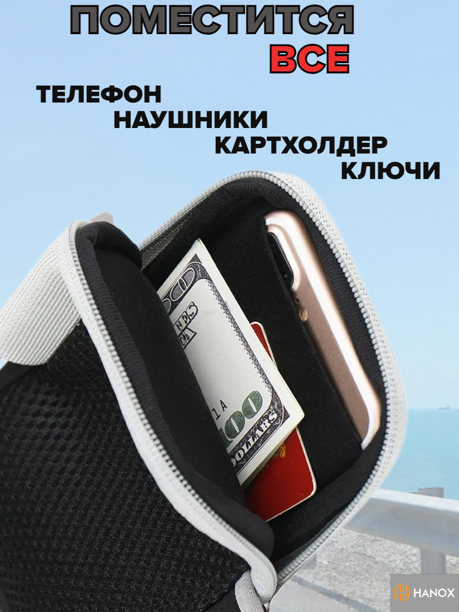 Сумка для бега на руку. Чехол (держатель) для телефона с Touch Screen экраном р. S — фото 1