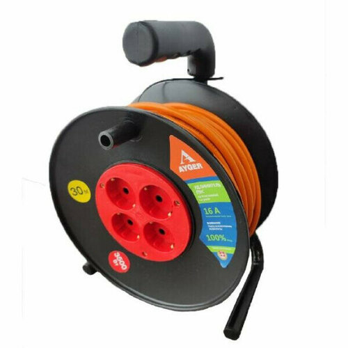 Удлинитель на катушке Ayger ПВС 3х25 30м сз 30014 3690₽