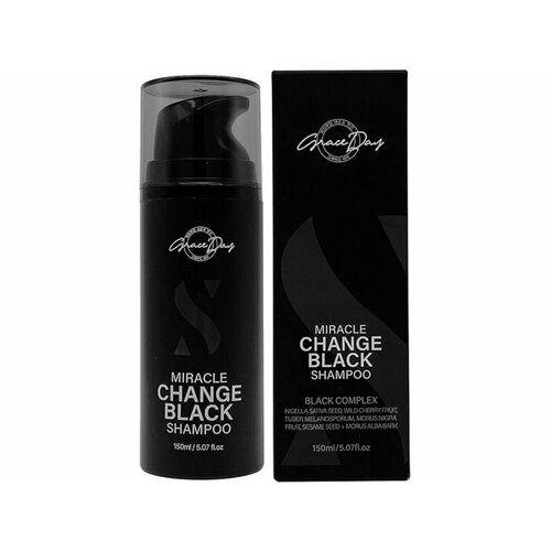 Черный тонирующий шампунь для волос Grace Day MIRACLE CHANGE BLACK SHAMPOO 3333₽