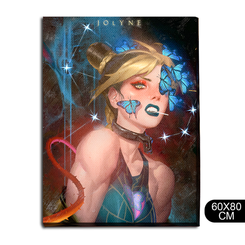 Картина интерьерная на холсте Аниме ДжоДжо JoJo Джотаро Джолин - 64 В 80x60 1690₽