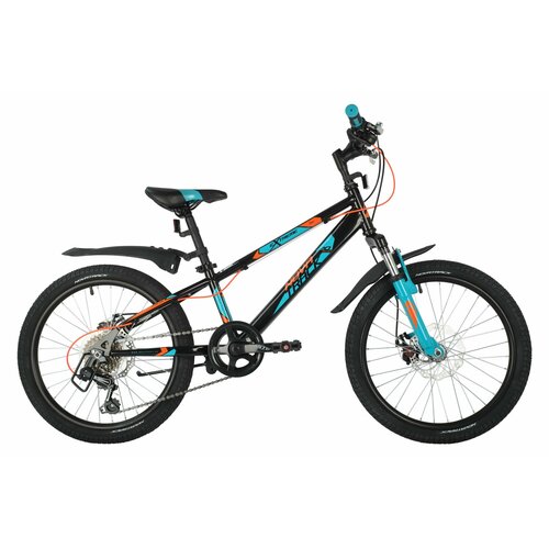 Двухколесный хардтейл Велосипед NOVATRACK 20 EXTREME черный сталь 6 скор Shimano TY21Microshift TS38 дисковый торм скорость 6 рама 12 22200₽