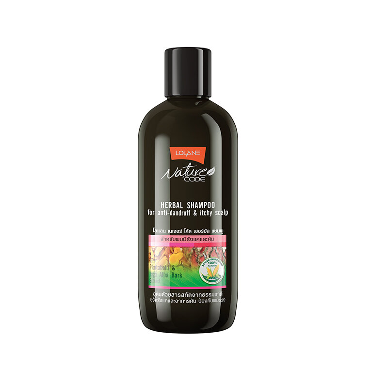 Nature Code HERBAL SHAMPOO FOR ANTI-DANDRUFF & ITCHY SCALP, Lolane (Травяной шампунь против перхоти И зуда головы, Лолейн), 280 мл.