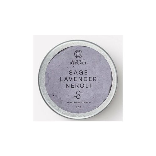 SAGE LAVENDER NEROLI Scented Soy Candle, Spirit Rituals (шалфей лаванда нероли соевая мини-свеча с эфирными маслами), 30 г.