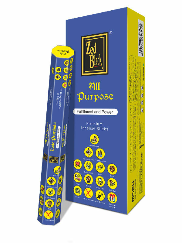 ALL PURPOSE Premium Incense Sticks, Zed Black (универсальные премиум благовония палочки, Зед Блэк), уп. 20 палочек.