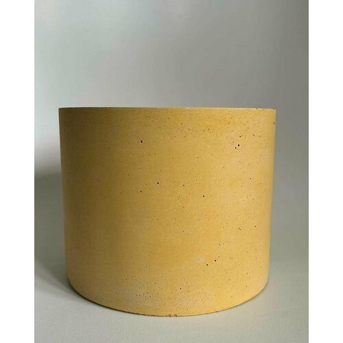Кашпо, горшок для цветов, желтый бетон, 12 см х 15 см х 15 см, 1,3 л, 1 шт