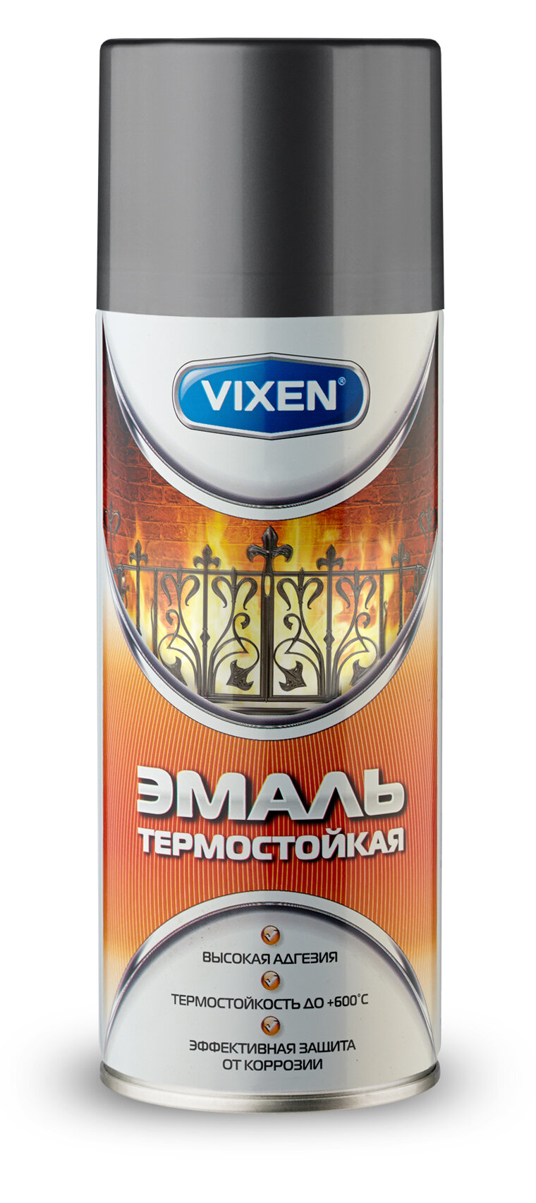 Эмаль термостойкая Vixen аэрозоль графит VX-53003 520мл