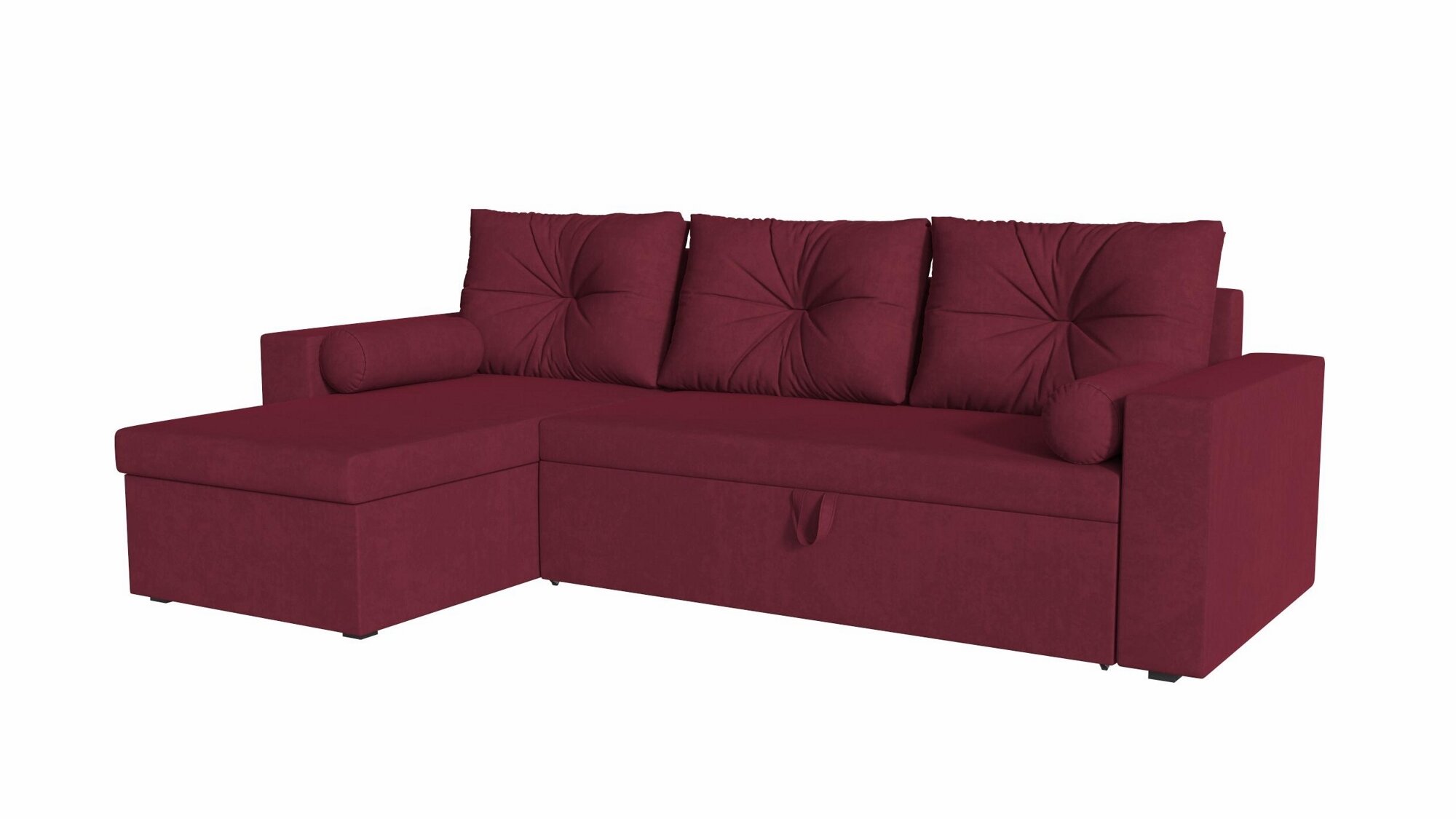 Угловой диван Верона-Е экона мебель, бордовый, левый угол