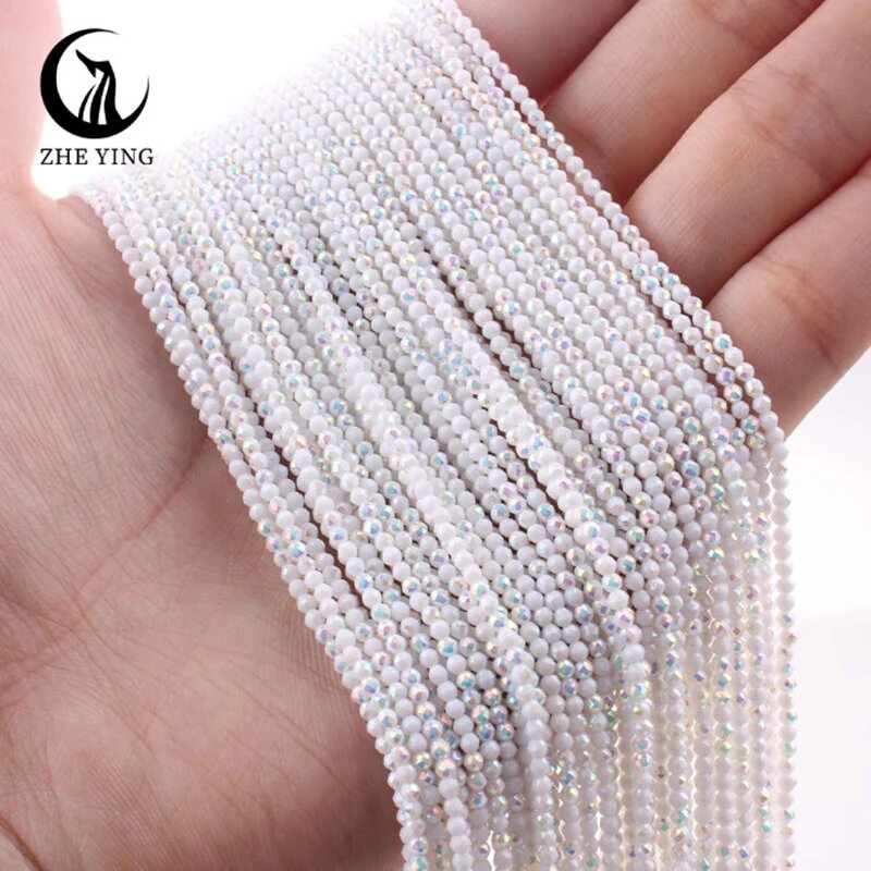 Хрустальные бусины Zhe Ying 2 мм, 10 нитей 2mm(5 strands), Ci white AB