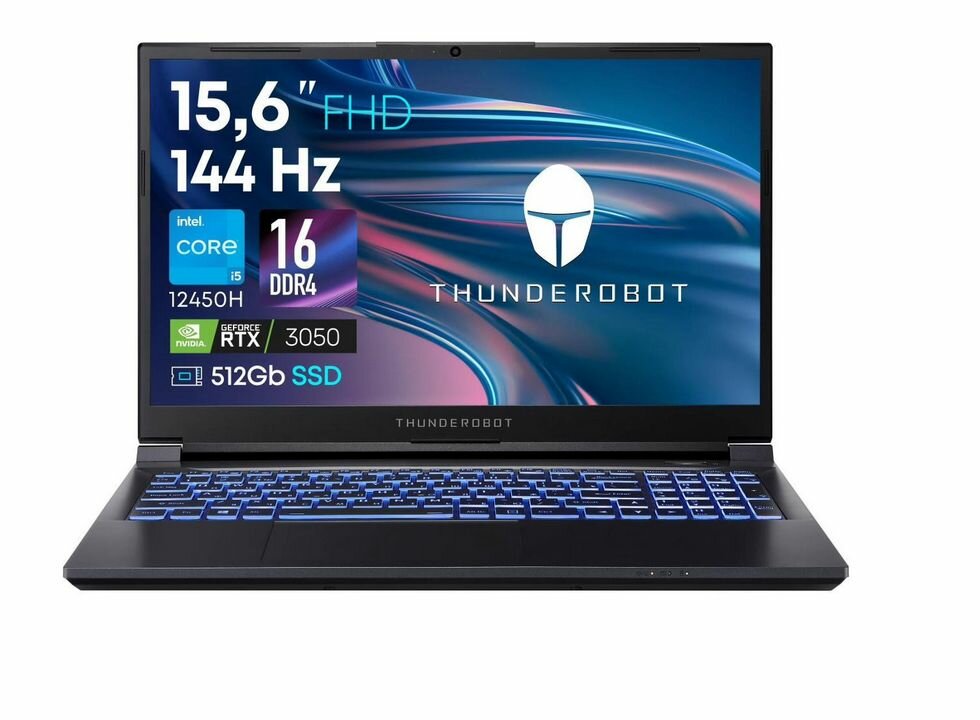 15.6" Ноутбук Thunderobot 911S Core D (JT009K00FRU) черный - 1920x1080, IPS, Intel Core i5 12450H, ядра: 8 х 2 ГГц, 16 ГБ, SSD 512 ГБ, GeForce RTX 3050 - 4 ГБ, без ОС